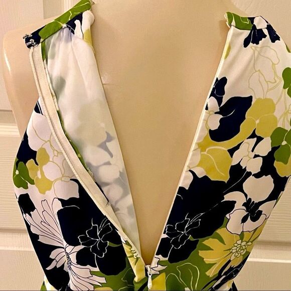 Vintage Handmade Spring Summer Floral Print Polyester Tie Halter Shift Dress - Picture 10 of 15